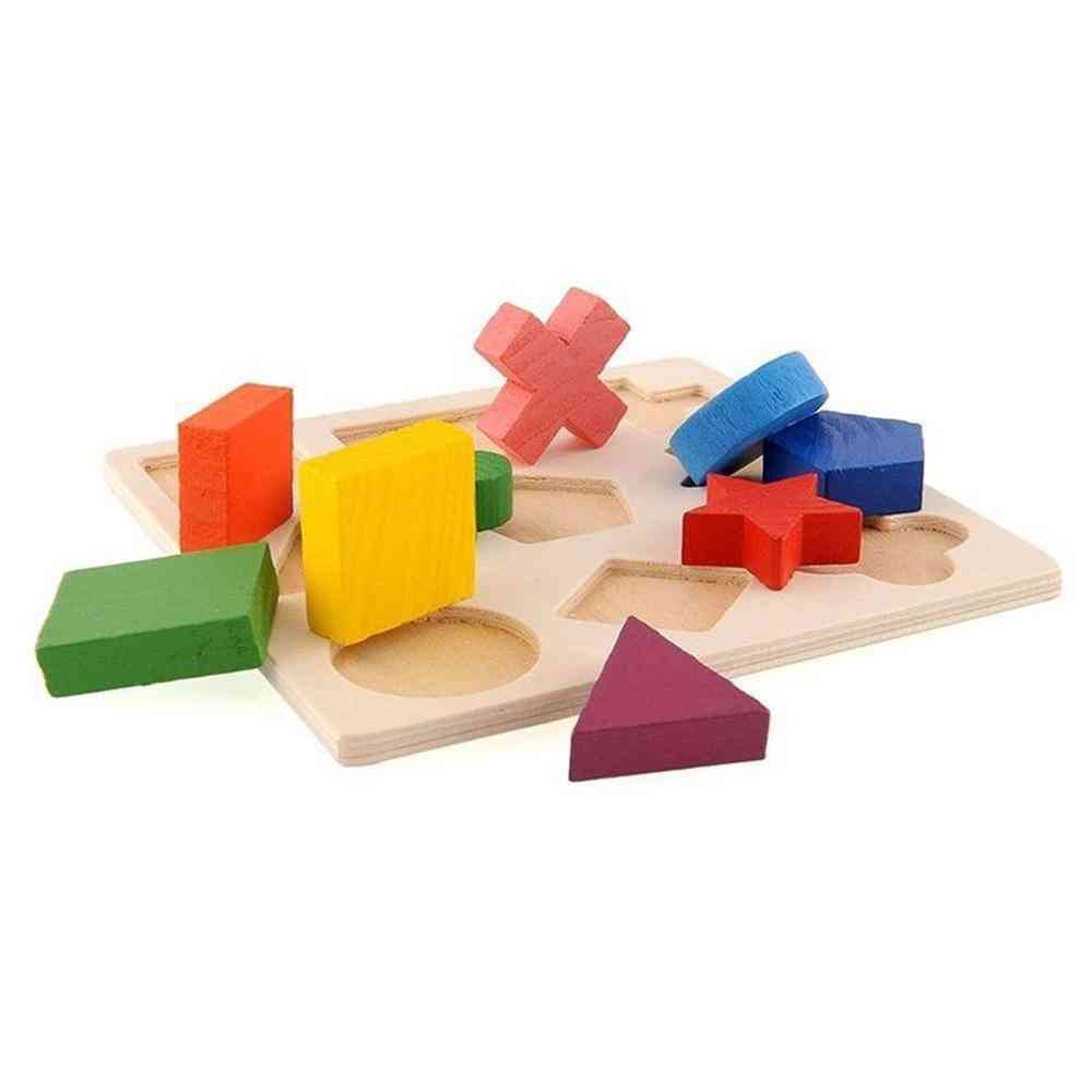ново детско бебешко дървено геометрично блокче, играчки за пъзели