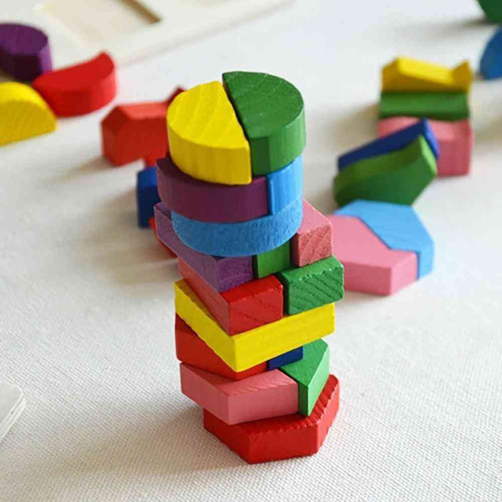 Dječji drveni blok geometrije, igračke za zagonetke