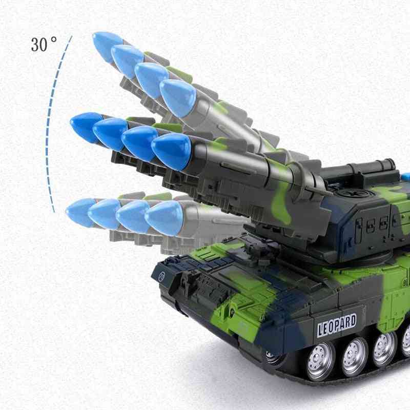 Children's Toy Tank, Simulation Model Tiger Military Armored Missile Sounding Glowing