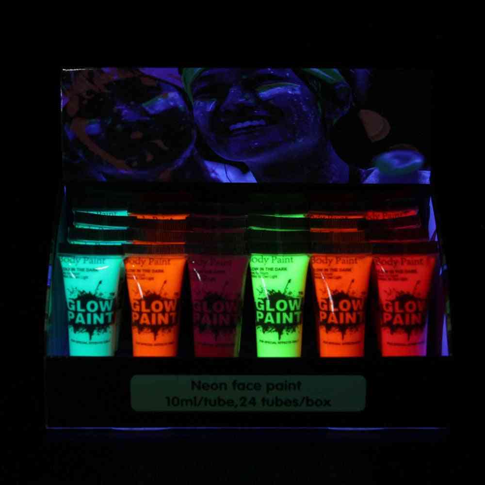 Art body paint glow, in-dark ou uv light face & body paint glow, blacklight fluorescent for party