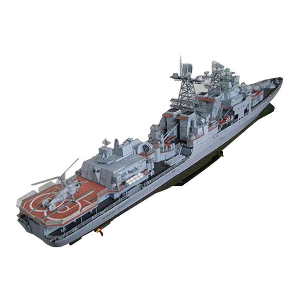 Antisubmarine ship, 3d paper card model - building set construction leksaker