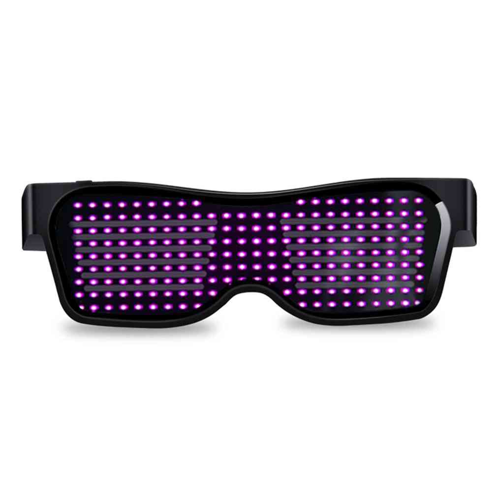 Connessione wireless occhiali illuminanti occhiali con feritoie a led - night club per feste, occhiali da sole con atmosfera speciale da bar (luce rosa)