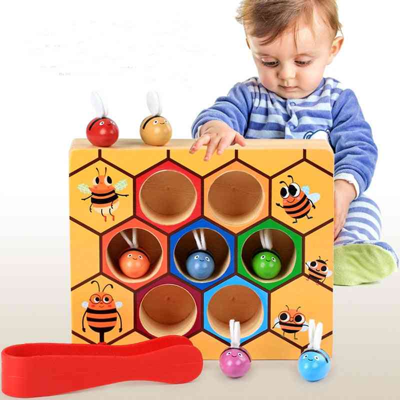 Montessori Educational Aid- Little Bees Wooden Board Game For