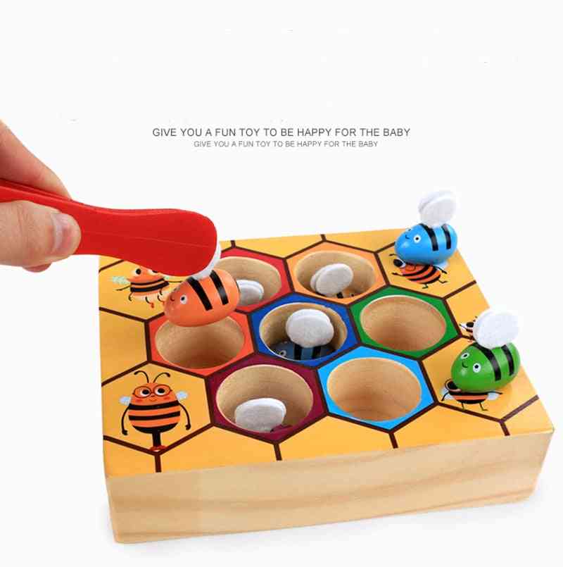 Montessori Educational Aid- Little Bees Wooden Board Game For