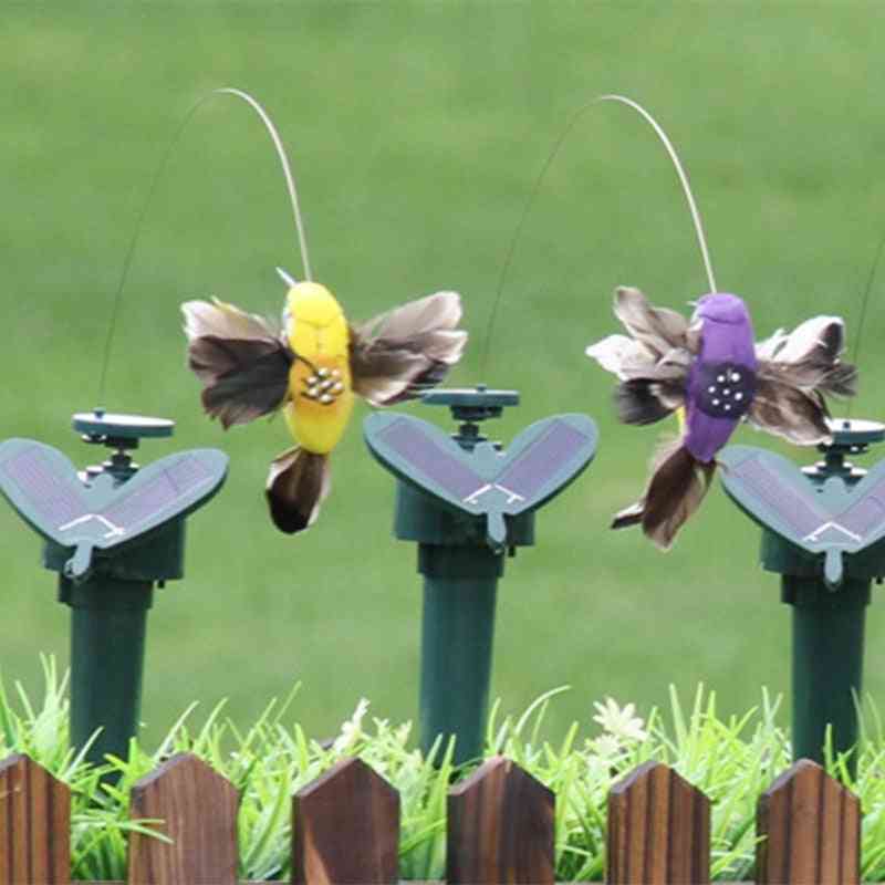 Mosca del baile de la vibración del poder del colibrí solar, pájaros que revolotean para la estaca decorativa del patio del jardín