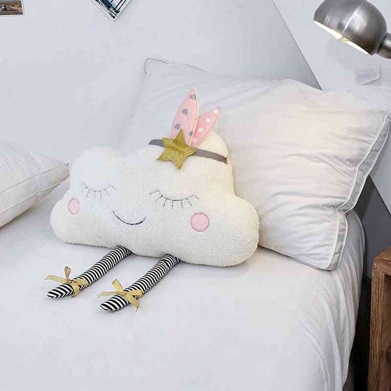 Almohada suave rellena con forma de nube para dormir para niños / decoración del hogar