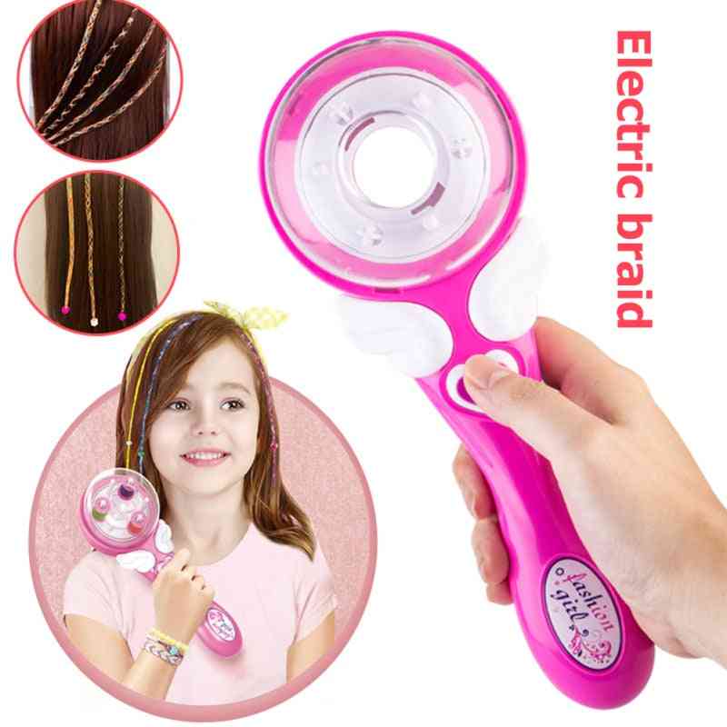 Trenza eléctrica automática para el cabello para niñas, herramienta de peinado trenzado con estilo diy, máquina trenzadora de torsión, rodillo de tejido, juguetes para niños