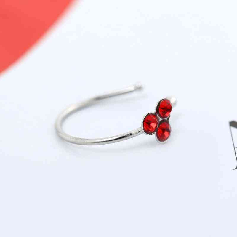 Three Stone Studded Nose Ring-pretend Play