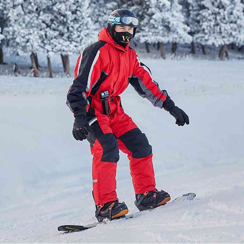 -30 Degree Men, Women's, Winter Snow Jumpsuit- Skiing Overalls Fleece Snowboarding Clothes, Waterproof Snowsuits