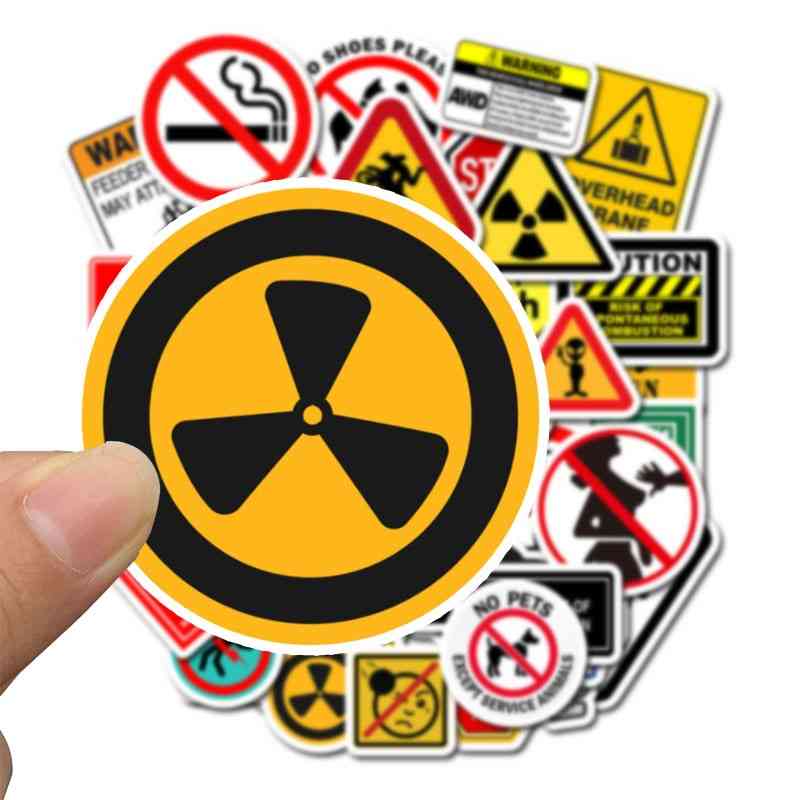 Adesivi di avvertenza, segnali di divieto di pericolo promemoria adesivo decalcomania impermeabile per laptop snowboard bagaglio auto moto