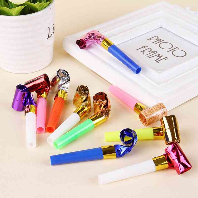 Small Plastic Blow Dragon Whistle Party