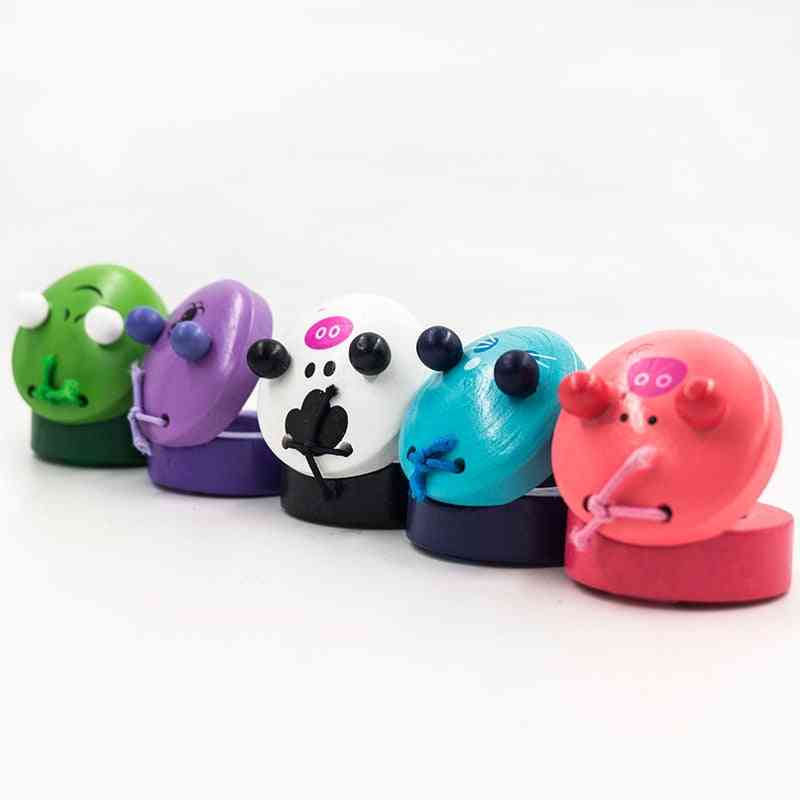 Educational Baby Kids Lovely Wooden Cartoon Animals Castanets For