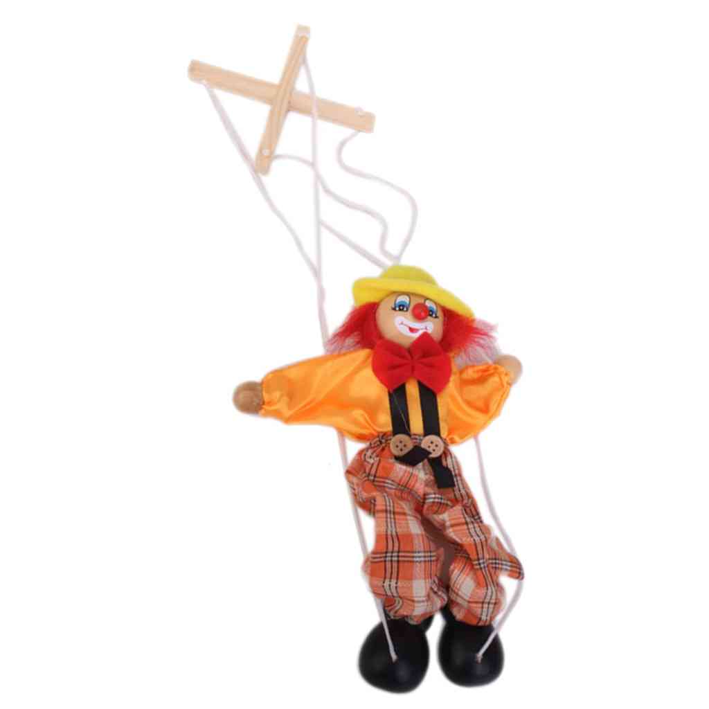 Brinquedo de marionete palhaço de madeira para crianças presentes engraçados