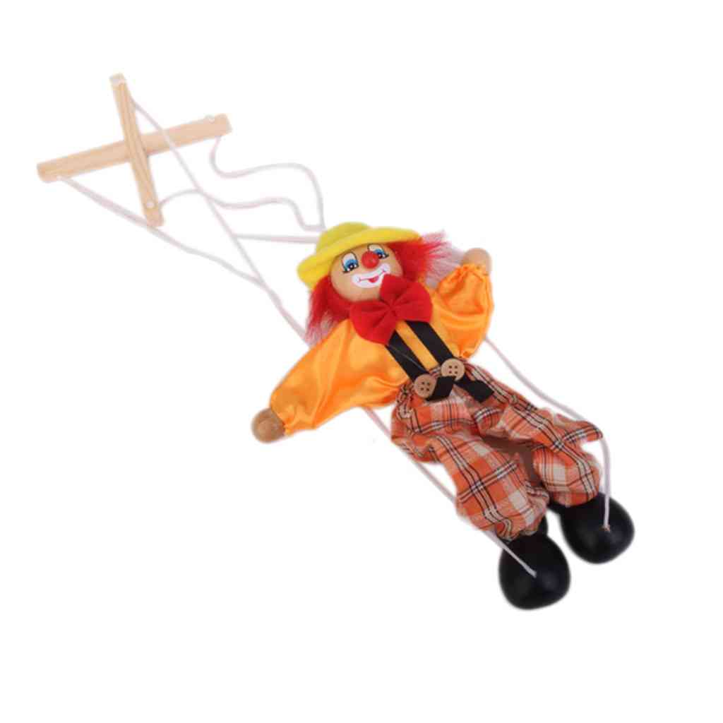 Wooden Clown Marionette Puppet Toy