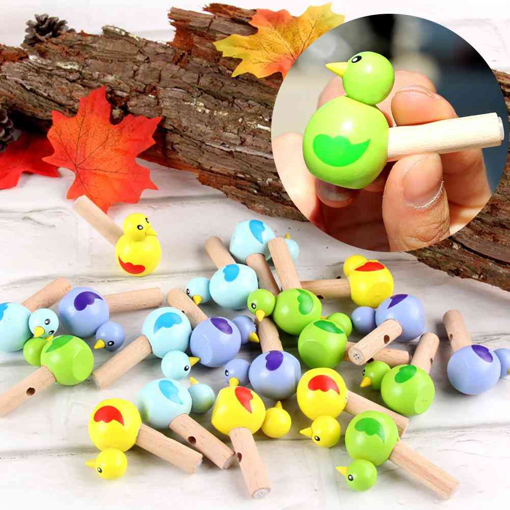 Lindo mini dibujo colorido pájaro modelo silbato instrumento musical educación juguete para niños (color aleatorio) -