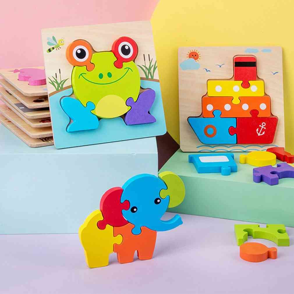 Gyerekek puzzle 3d puzzle sztereo- intelligencia fejlesztés fiúk és lányok fa korai oktatási gyermekkori játékok