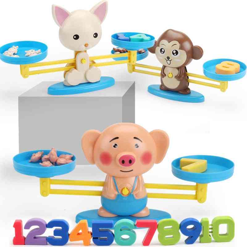 Montessori apa digital matematik balans skala, pedagogisk balans skala antal brädspel barn lärande leksaker