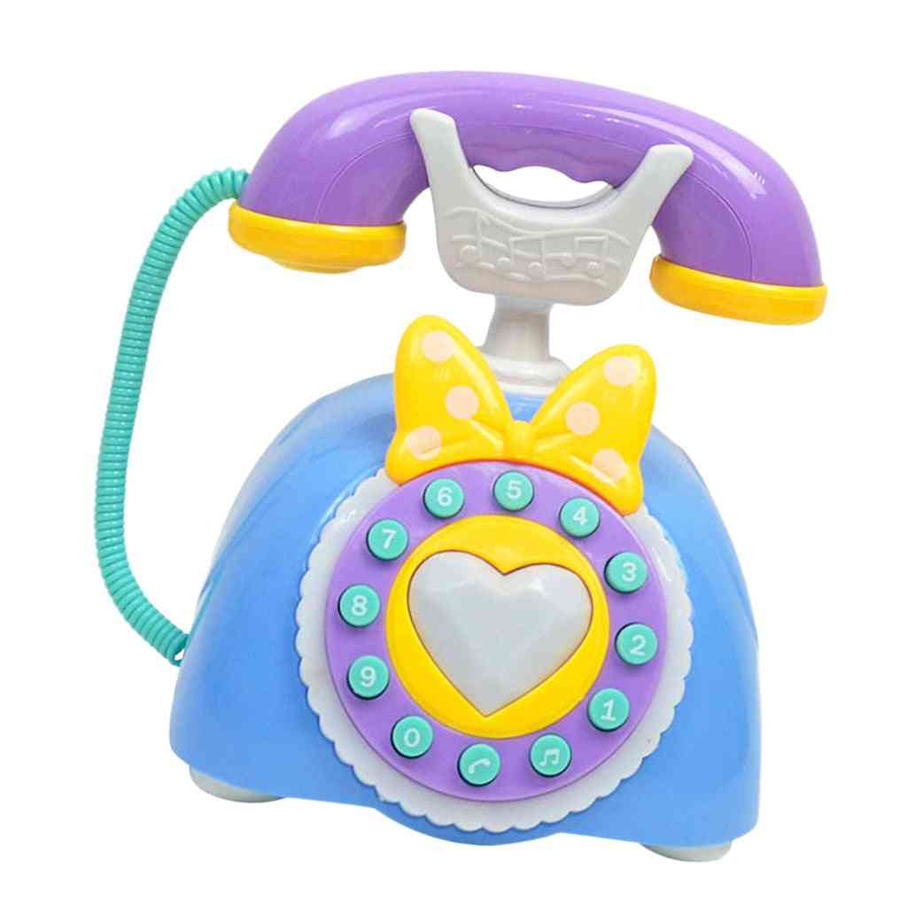 Plastic Electronic Vintage Telephone Landline - Kids Pretend Play, Early Educational Toy
