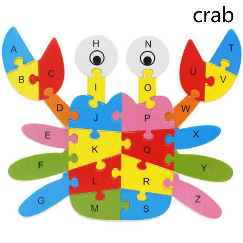 Kinderen educatieve meetkunde houten bord Engels alfabet, montessori speelgoed