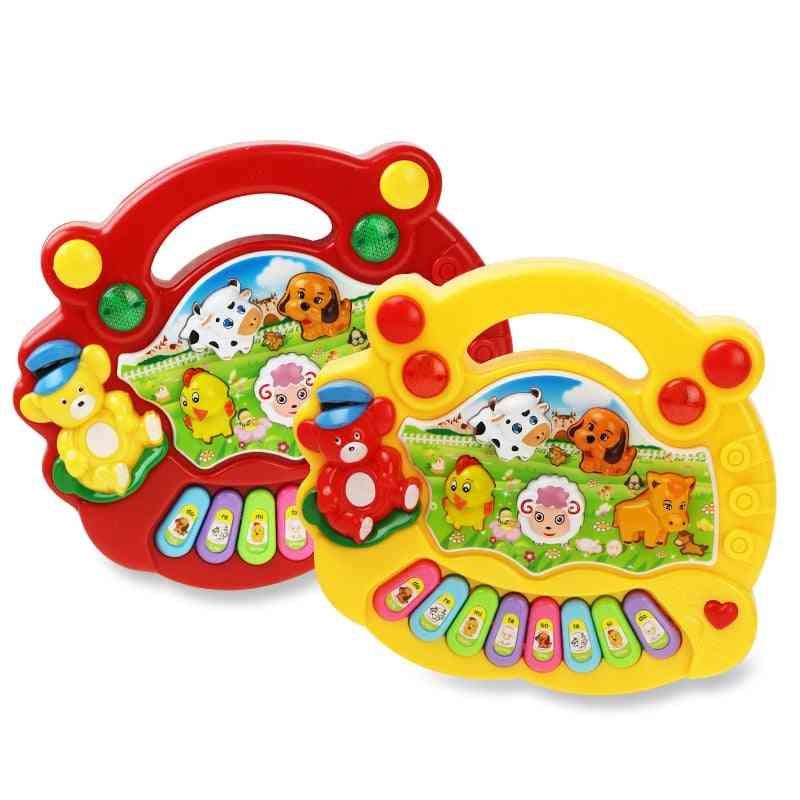бебешка музикална играчка със звук на животни деца клавиатура за пиано електрически мигащ инструмент в началото на образованието