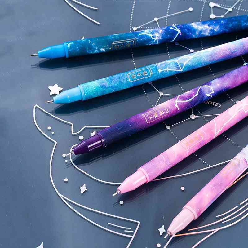 Costellazione penna gel novità stellata per regalo ragazza, cancelleria per studenti, forniture per ufficio di scrittura scolastica - 3 pezzi ariete / nero