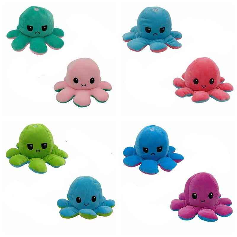 Double-sided Octopus Plush Toy, Reversible Pillow