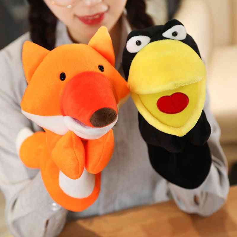 Funny Glove Crow Foxes Plush, Hand Puppets- Soft Stuffed Cartoon Story