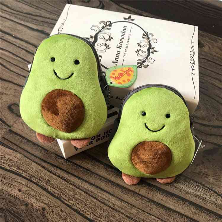 Mini avokado plyschleksaker, myntväska liten kortpåse kvinnlig ins -barngåva