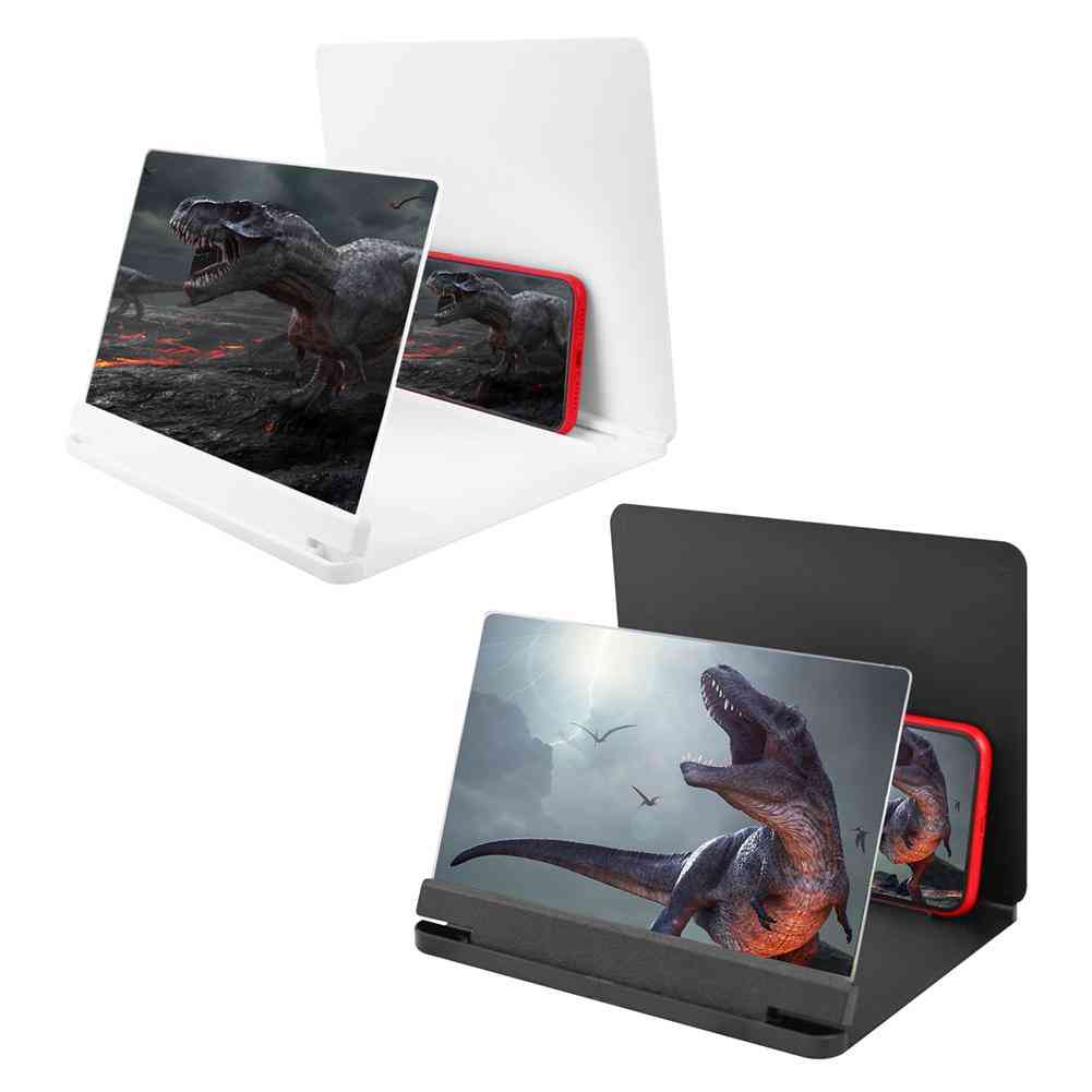 Téléphone portable 12 pouces - Support de magnif vidéo à écran 3D, bureau agrandi pliant, support de projecteur amplifiant vidéo HD pour smartphone