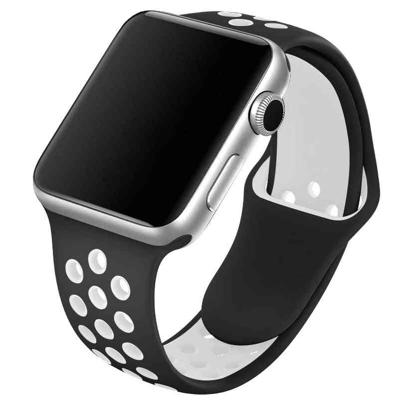 Silicone Wristband Suitable For Apple Watch-breathable Bracelet (set-29)