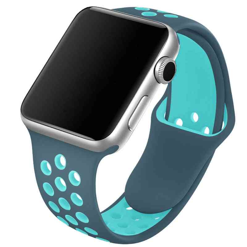 Bracelet de sport en silicone respirant pour iwatch, adapté à la montre Apple