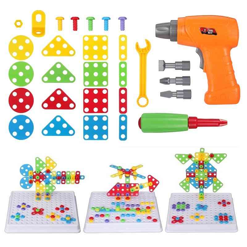 DIY kreativa pussel leksaker för barn pojkar borra skruv demontering mosaik pussel pedagogiska spel leksaker