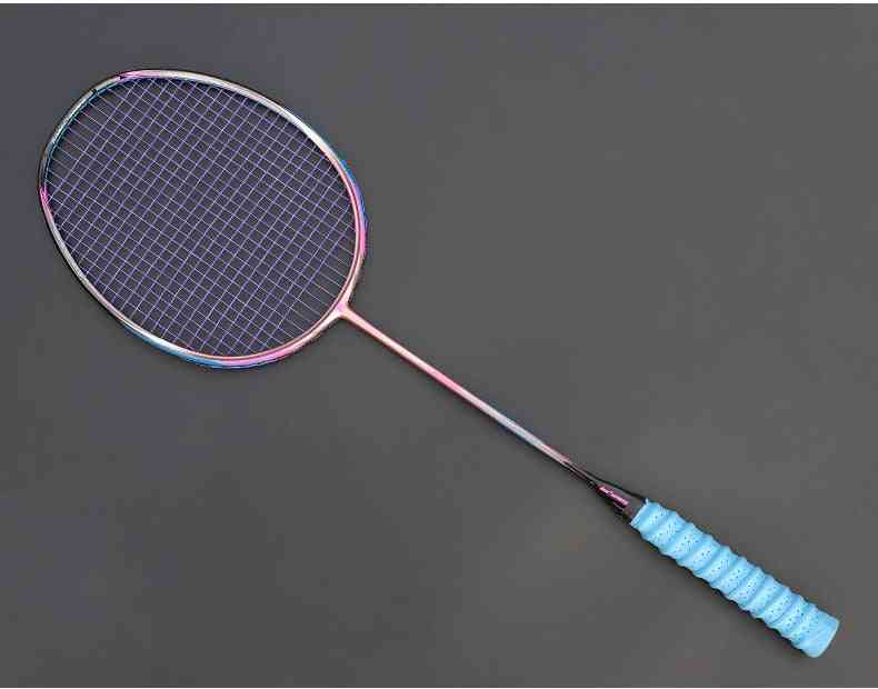 8u 65g Professional Carbon Fiber Badminton Racket, Raquette Super Light Weight Rackets