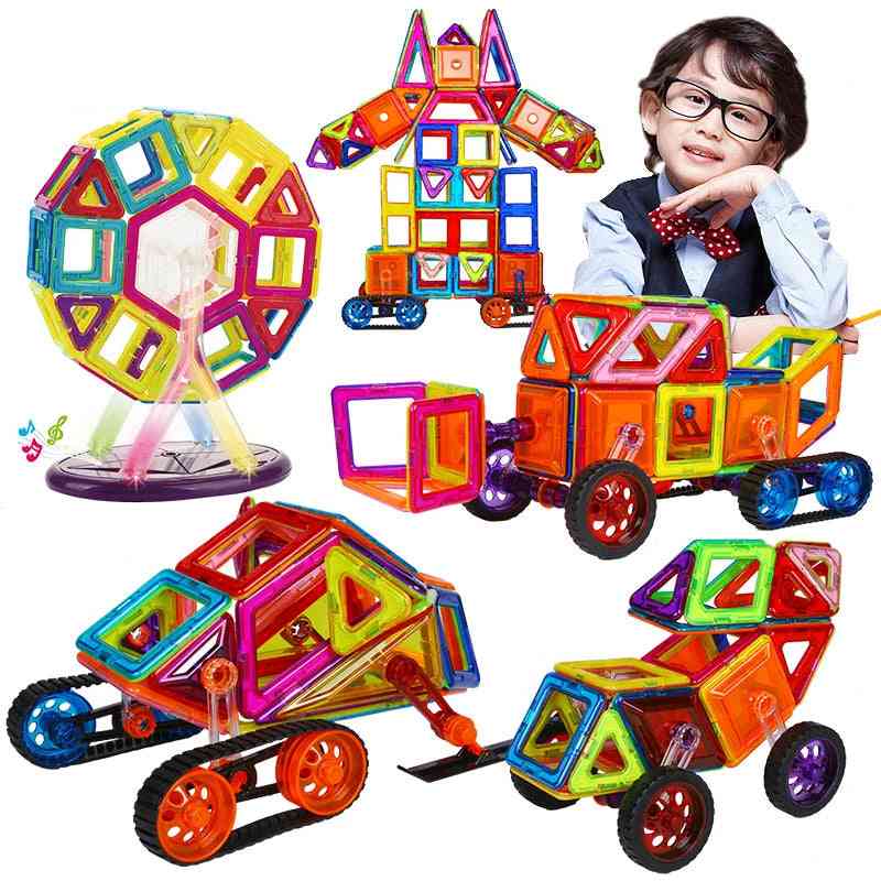Magnetiska block, diy byggstenar konstruktion magnet designer pedagogiska leksaker för barn