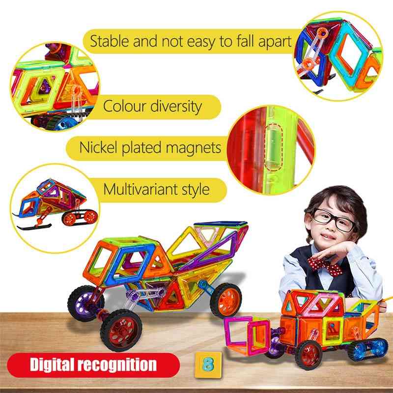 Magnetblöcke, DIY Bausteine Bau Magnet Designer Lernspielzeug für Kinder
