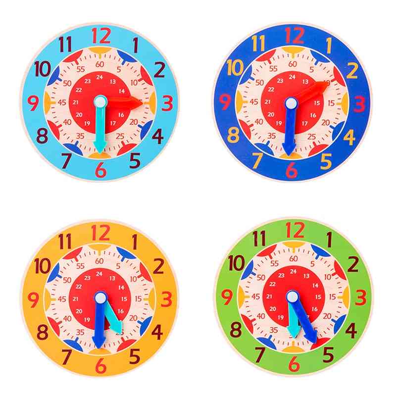 Giocattoli orologio in legno per bambini montessori (14 * 14 * 0,4 cm)