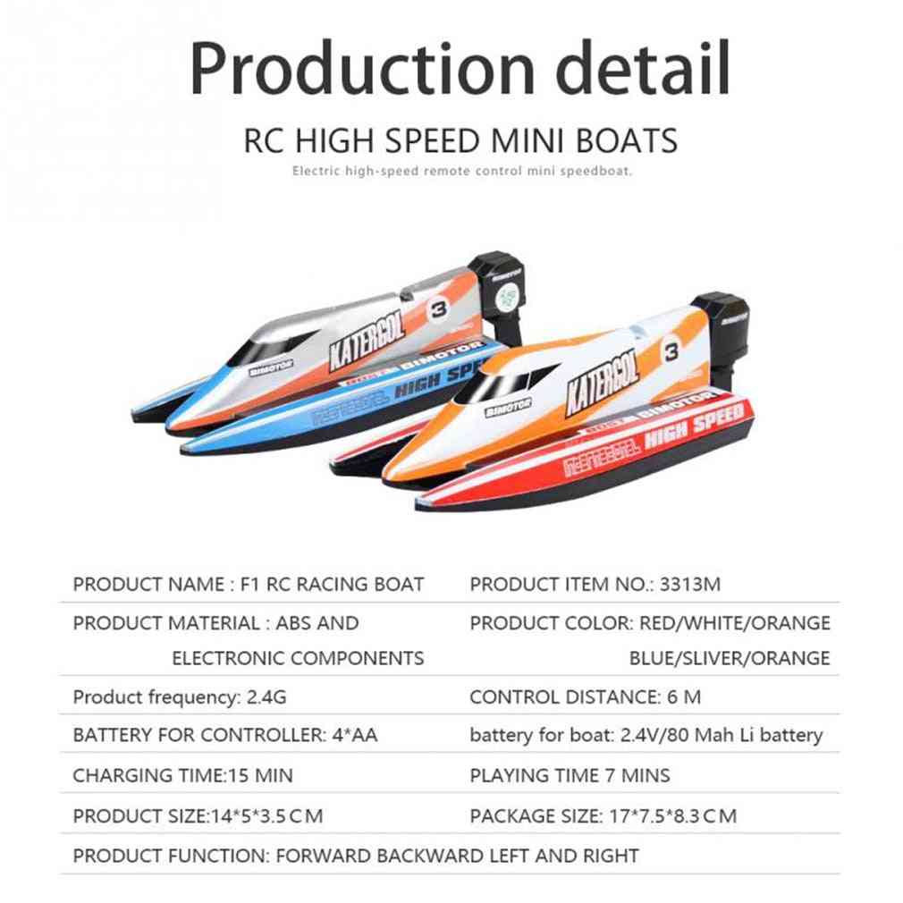 Rc boat 4 ch high speed mini racing boat, drop bruise ładowalna potężna łódź motorowa - zabawki dla dzieci