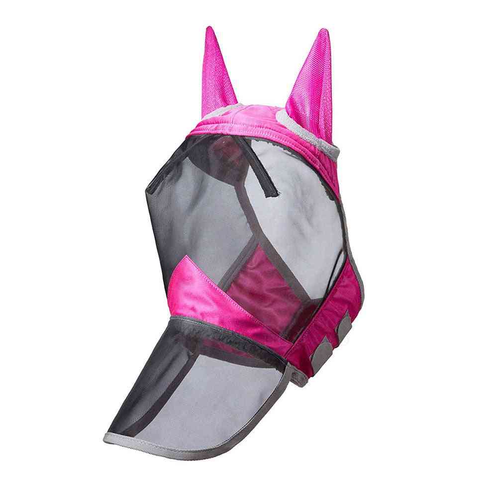 Anti-mosquito, Zippered And Removable Full Face Mask For Horse