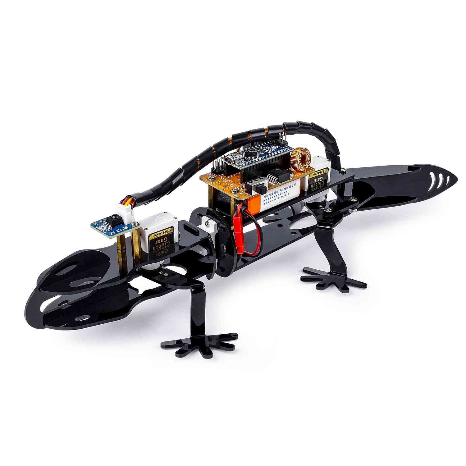 Sunfounder bionic robot lizard- kit robot educativo con programmazione visiva per bambini giocattolo fai-da-te con telecomando