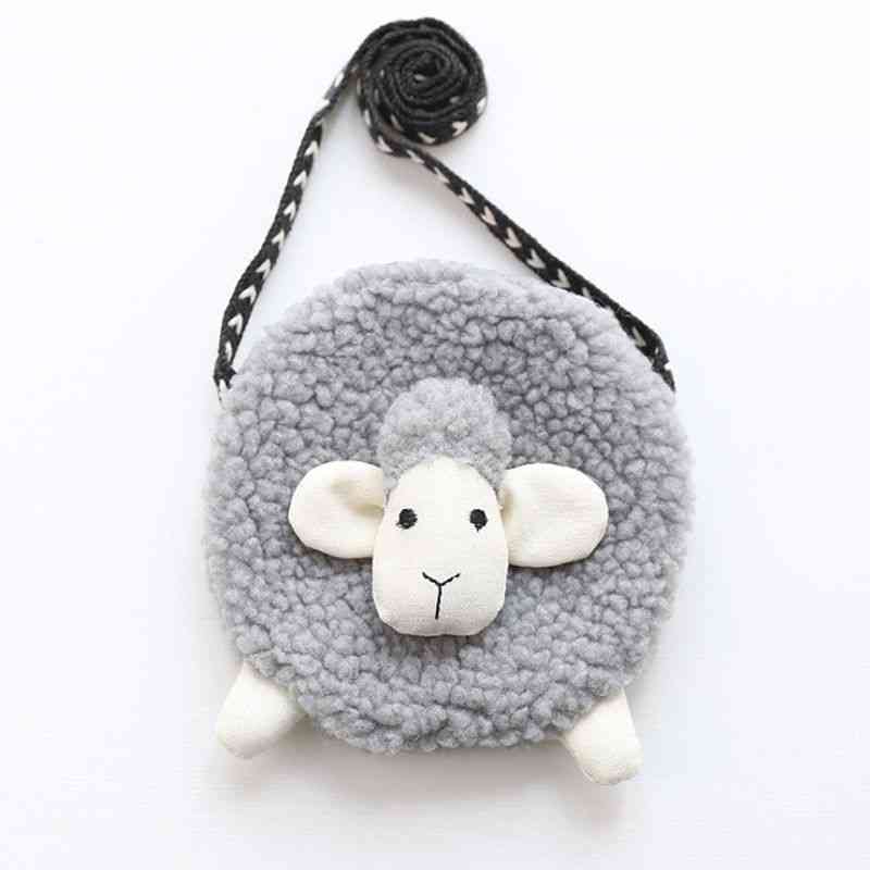3d  Fur Sheep Shape Crossbody Bag For Kids