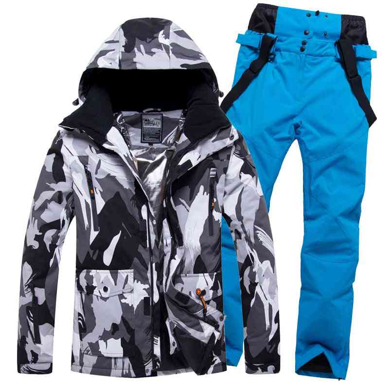 Windproof Ski Suit, Men Winter, Waterproof Sports Jackets And Pants