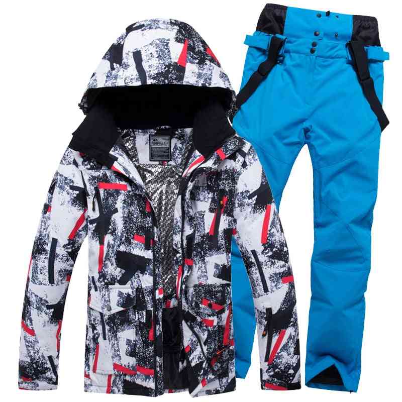 Windproof Ski Suit, Men Winter, Waterproof Sports Jackets And Pants