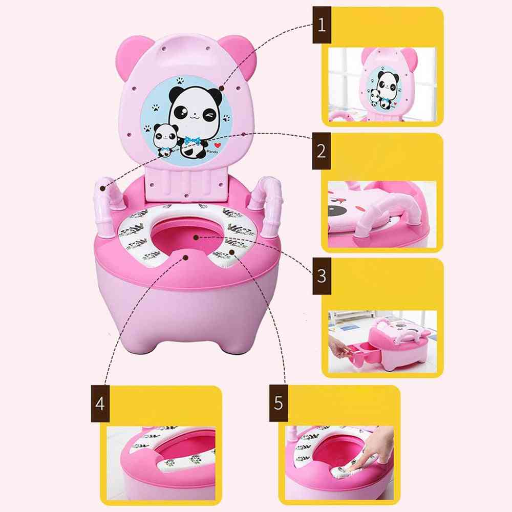 Baby Potty Training Toilet Seat, Comfortable Backrest Cartoon Pots