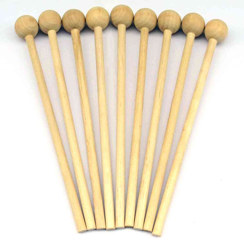 Palillos de percusión de madera, palillos de instrumentos, mango de regalo musical de mazo -