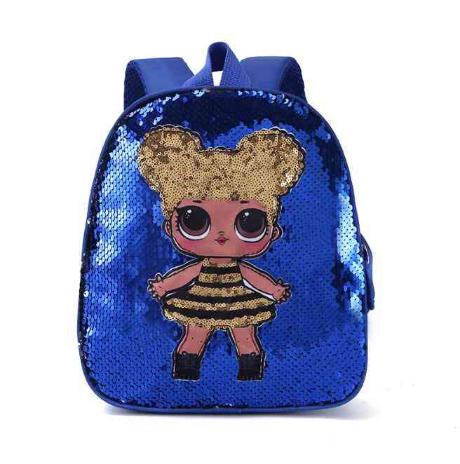 Bolsa de escola infantil bonita e brilhante, mochila com estampa de anime de desenho animado