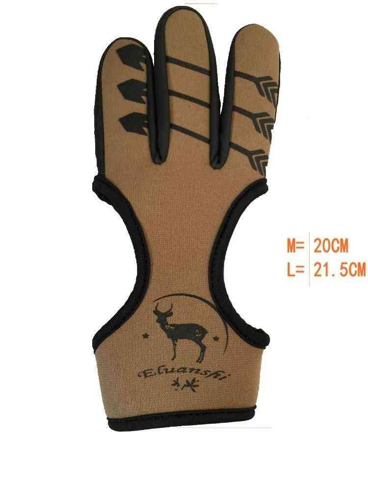 Finger Protective Leather Glove For Arrow/bow Shooting, Slingshot Hunting
