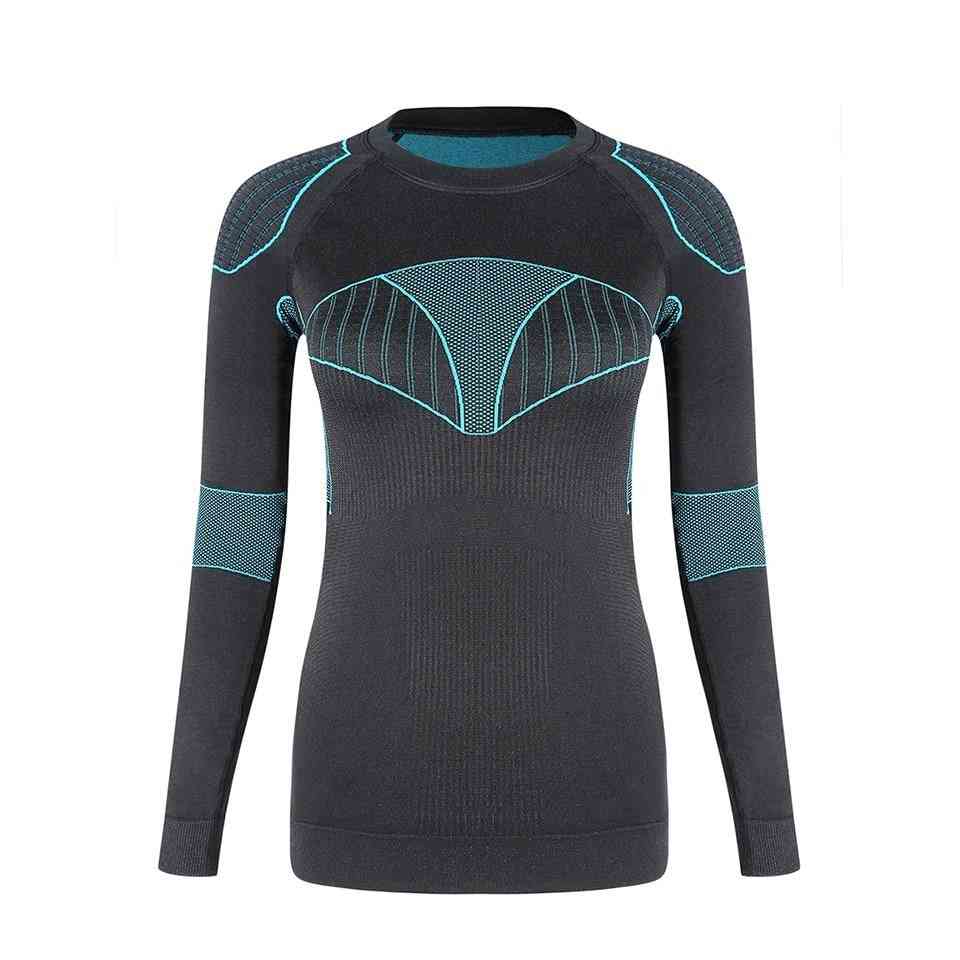 Mujer ropa interior térmica de esquí top girl deportes camisas / chaquetas de secado rápido