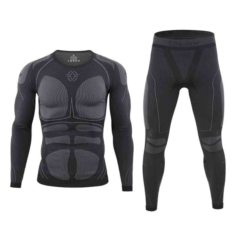 Thermal Skiing Underwear Sets, Warm-up Men Jacket/pants Quick Dry Clothing For Winter Outdoor Sports