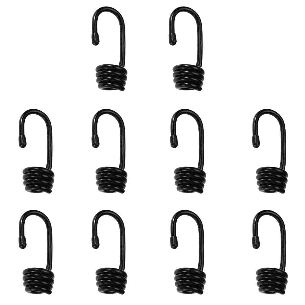 10 Stück kunststoffbeschichtete Bungee-Schockschnurhaken Spiraldrahthaken für 6mm elastisches Seil
