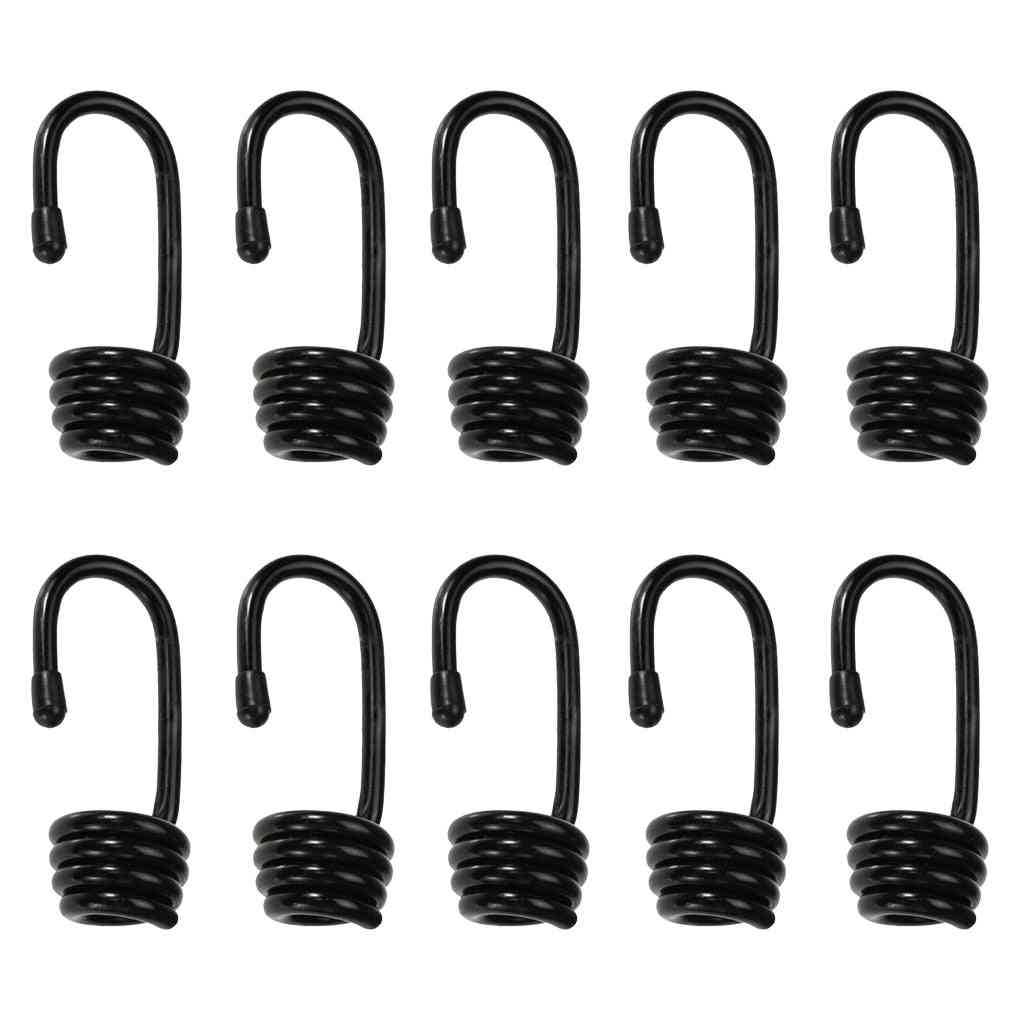 10 Pcs Plastic-coated Bungee Rope Spiral Hooks